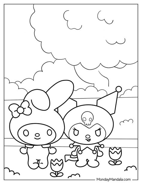 coloring pages my melody|hello kitty my melody and kuromi coloring human.